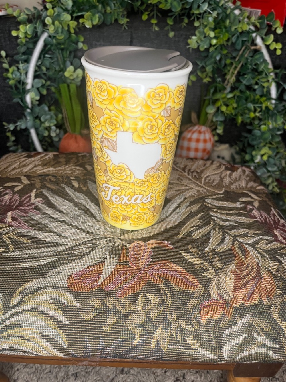 Texas Floral Travel Tumbler - Yellow Rose Design 2016